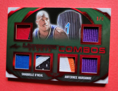 Shaquille O'Neal PENNY HARDAWAY Game Used JERSEY PATCH CARD #d1/3 LEAF Ultimate