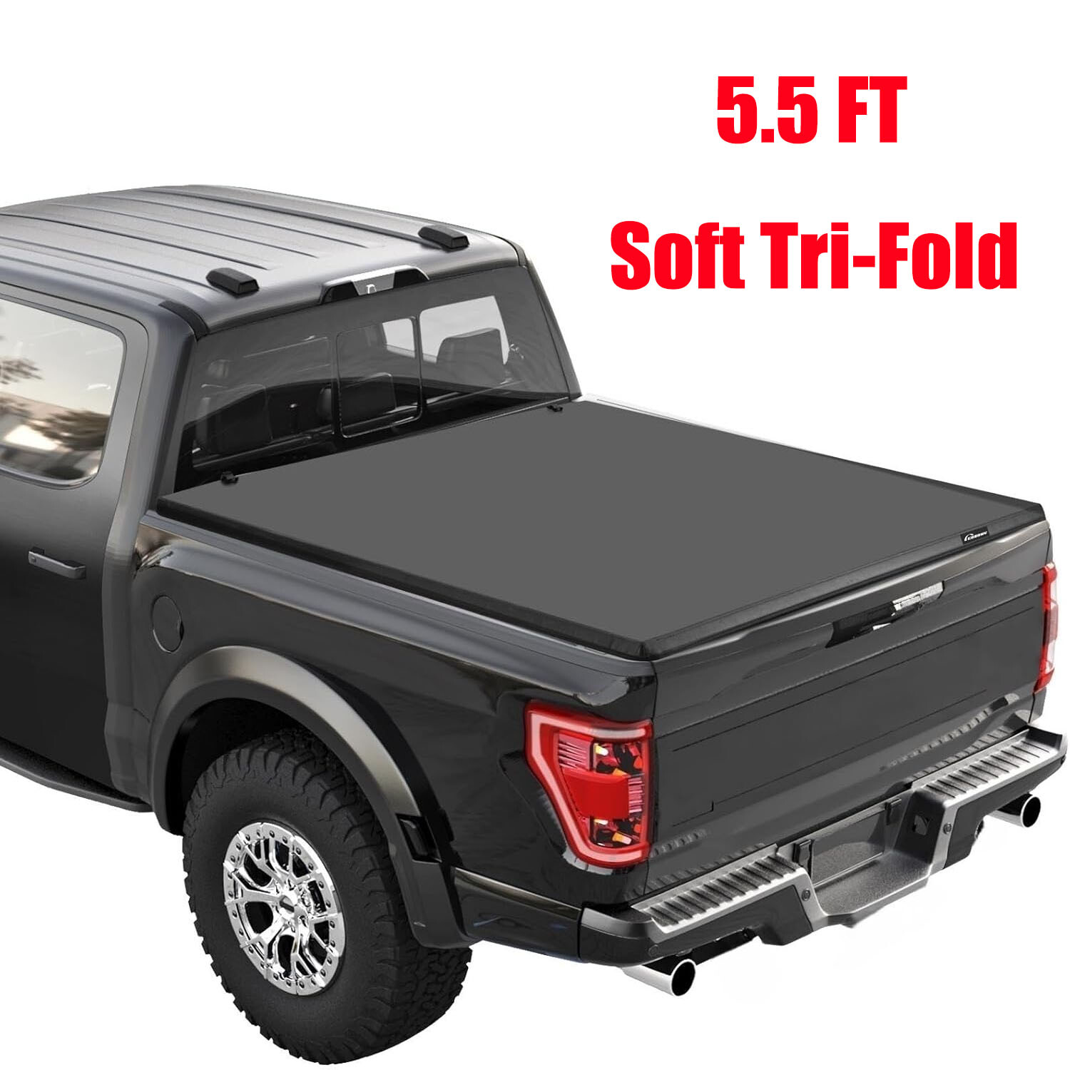 5.5FT Soft Tri-Fold Tonneau Cover for 2015-2023 Ford F150 Truck Bed