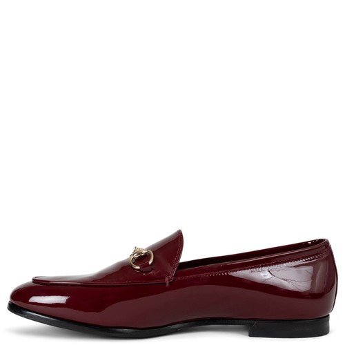 72016 auth GUCCI Ancora burgundy patent leather JORDAAN Loafers Shoes 38.5 - Picture 3 of 9