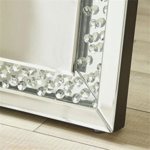 Elegant Decor Sparkle 63" Contemporary Silver Crystal Frame Standing Mirror - Picture 6 of 6