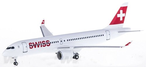 1:200 Hogan SWISS Bombardier CS300 Passenger Airplane ABS Plastic Aircraft Model - Picture 2 of 3