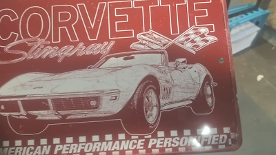 TG,LLC Letrero De Metal En Relieve Para Chevy Corvette