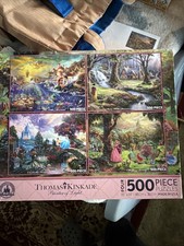 Disney Parks Thomas Kinkade Painter Of Light Four Puzzles 500 Pieces