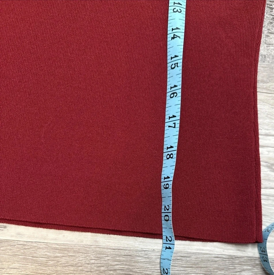 Y2K KATE HILL Top Mujer Rojo Ladrillo Tanque Cuello Alto Blusa Gorra Sin Mangas M Foto 3 de 4