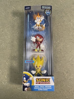 Sonic The Hedgehog Jada Metalfigs Tails, Knuckes & Super Sonic 2'' Diecast Set