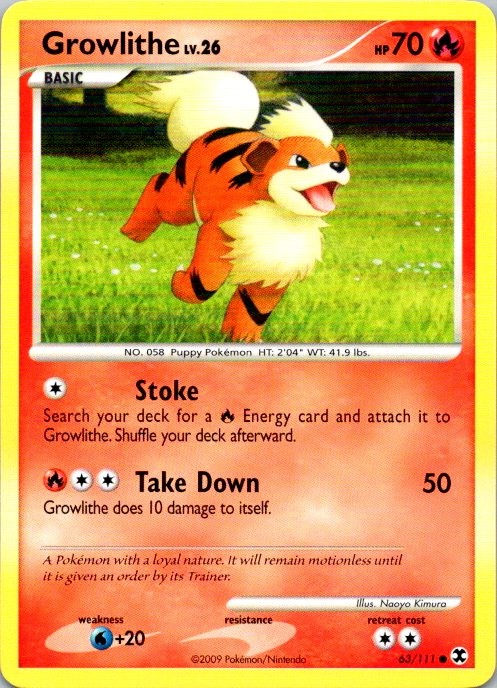 Pokemon TCG Growlithe Rising Rivals 63/111