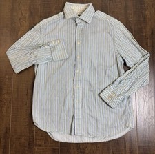 Vtg Robert Graham R G Shirt Men's XL Multicolor Button Striped Flip Cuff Cotton