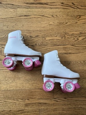 Chicago Skates Youth Quad Rink Roller Skates White Pink Girls Size 1
