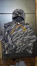 HOLE Nike Camo Fleece Hoodie Pullover Sweatshirt Mens XL Black/Gray