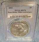 2021 PEACE SILVER DOLLAR PCGS MS70 100TH ANNIVERSARY