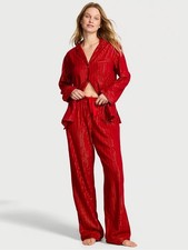 Victoria's Secret Red Metallic Pinstripe Pajama Set Size S New
