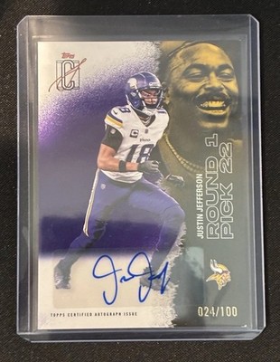2025 Topps Signature Class Justin Jefferson Auto /100 Purple Color Match
