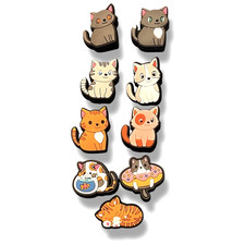 9 Pc Cats Kitty Cat Kitties Shoe Charm Compatible With Crocs Set E