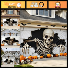 6x13 ft Halloween Garage Door Cover - Spooky Outdoor Decorations, Party Backdrop