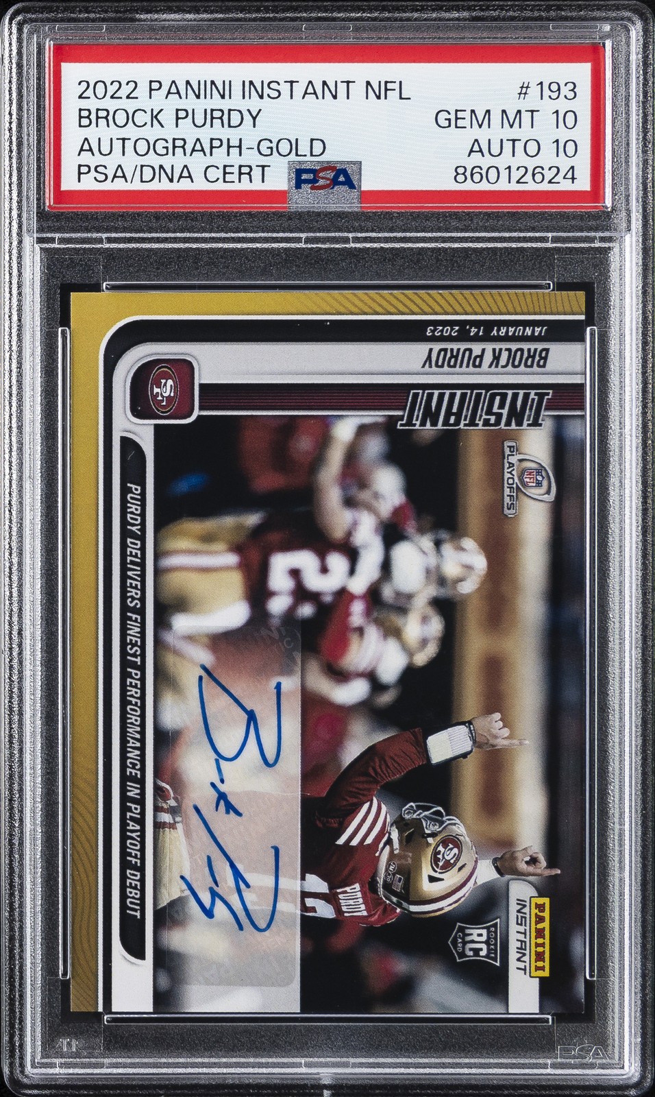 Brock Purdy Panini Instant NFL #193 Autograph-Gold