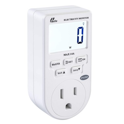 PN1500 Portable Micro Electricity Usage Monitor Electrical Power Clear 