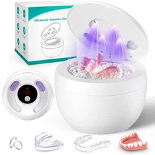 Upgraded Ultrasonic Retainer Cleaner Machine, 45kHz Ultrasonic Dentures Cleaner