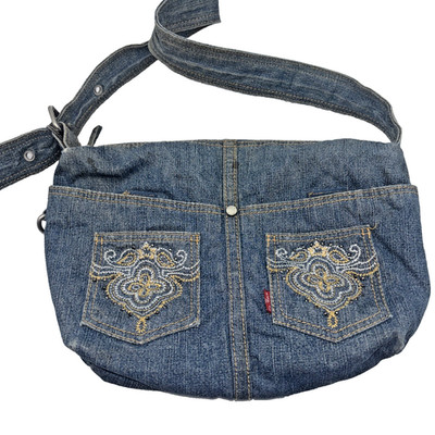 Vintage Levis Denim Purse, Jean Handbag, Red Tag