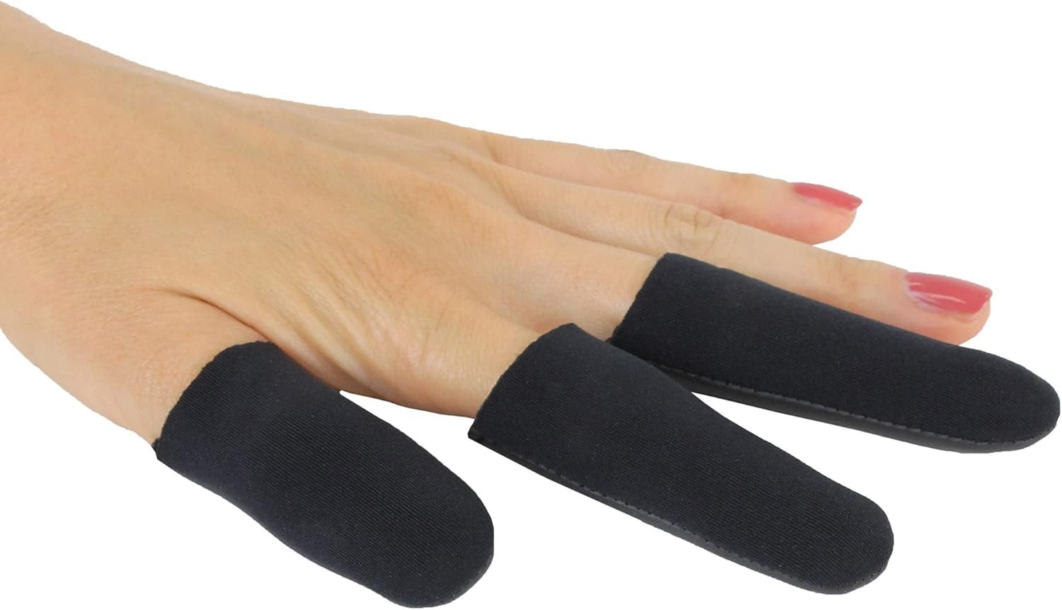 Sewn Finger Protection Guards for Styling - Heat Resistant, 3 Count, Black