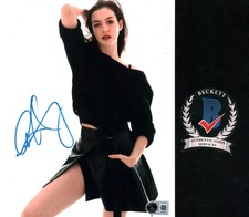 Anne Hathaway Signed Brunette Babe 8x10 Photo Autographed The Odyssey BAS COA