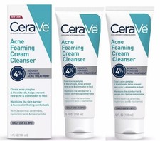 2x CeraVe Acne Foaming Cream Wash with Benzoyl Peroxide 4% Maximum