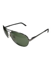 Ray-Ban RB3213 Aviators Sunglasses Green Lenses Gunmetal Silver Frame w/ Case