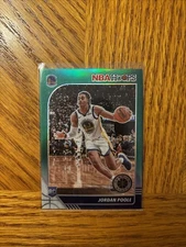 Jordan Poole 2019-20 NBA Hoops Premium Stock Green Prizm Rookie RC Card #223