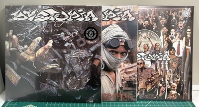 Dystopia 3 Vinyl LP Lot S/t The Aftermath & Human=Garbage Sludge Crust Punk