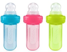 Nuby EZ Squee-Z Silicone Self-Feeding Baby Food Dispenser   BPA-Free Squeeze Fee