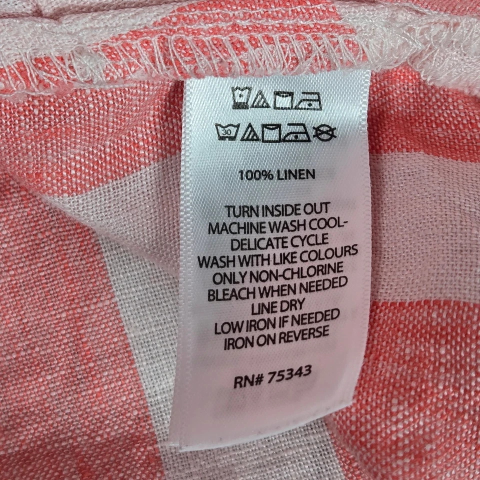 C&C California Pink Vertical Stripe Button Back Linen Tank Top XL NWT - Image 4 of 4