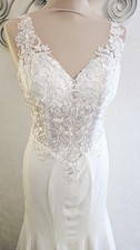 Robe de Mariée Sirène Neuve Dentelle Dos Nu Illusion Traîne Royale Prestige 36 