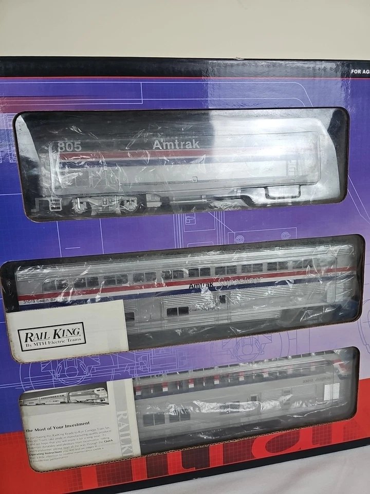 Vintage MTH Rail King  30-4018-1 Amtrak Genesis R-T-R Train Set New In Box. - Image 3 of 4