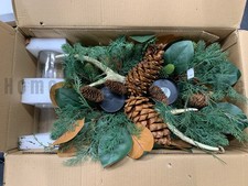 Pottery Barn Faux Aspen Pinecone Antler Flameless Candle Holder Centerpiece U309