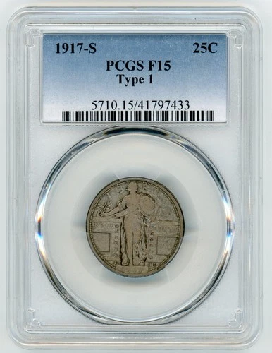 1917-S Type 1 STANDING LIBERTY QUARTER PCGS F15