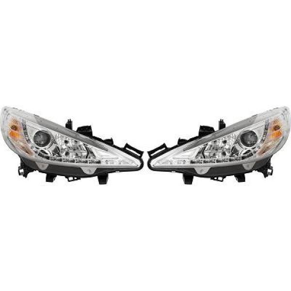 Designscheinwerfe.Set Passend FüR Peugeot 207 Baujahr 06-12 Klarglas/Chrom-image