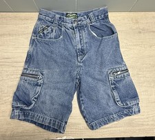VTG 90s Extreme Limit Jean Shorts Boys  8 Blue Denim Zipper Pockets