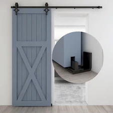 5/6/6.6/8FT Single Sliding Barn Door Hardware Track Kit Adjustable Floor Guide