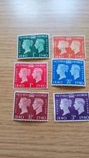 1940 GB King George VI Cent Adhesive Stamp 1/2d to 3d Set of 6 MH Combine Post