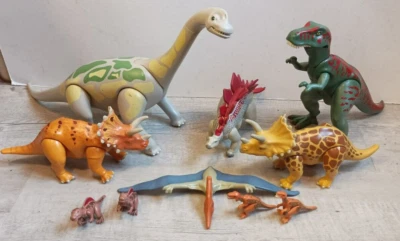 Playmobil lot 10 dinosaure stégosaurus diplodocus Triceratops Trex Ptéranodon - Photo 1/4