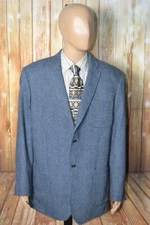Joseph Abboud Men Elbow Patch Partial Lining 2 Button Blue Sports Coat Sz 2XLT