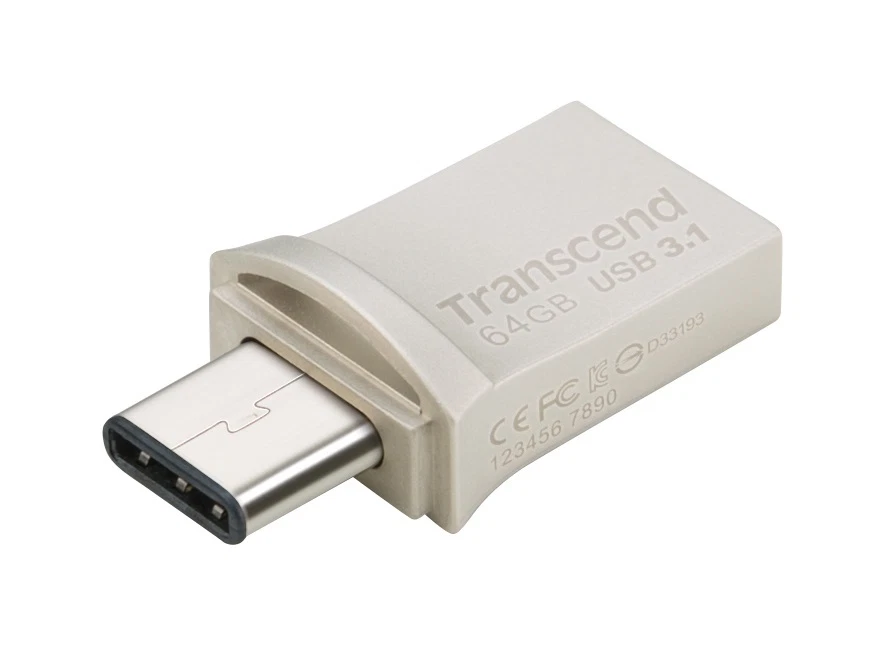 64 Go Clé OTG/USB  Transcend JetFlash 890S avec Connecteurs USB3.1 et USB Type-C - Photo 2/4