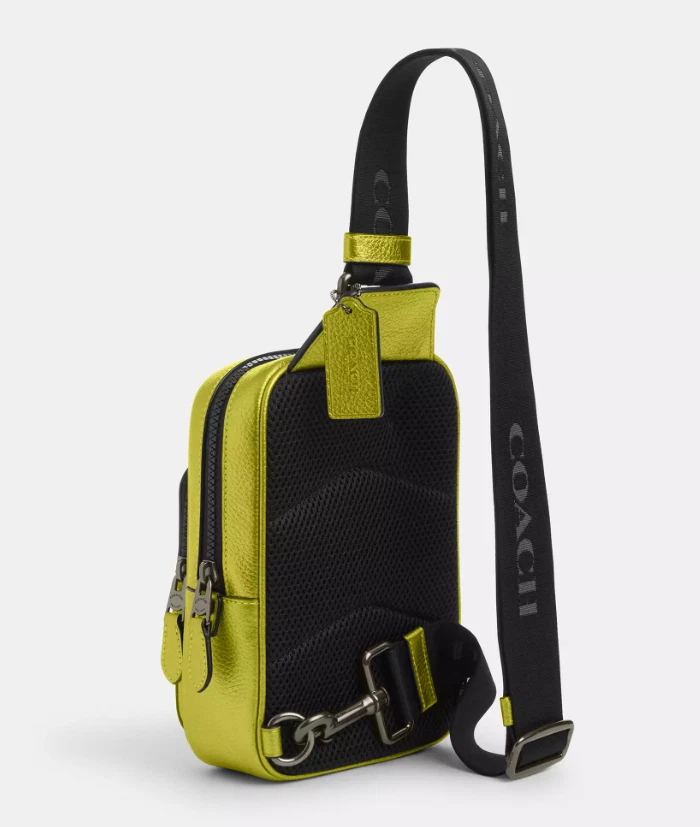 ZAINO COACH CITRINO PELLE TRACK PACK 14 CP141 NUOVO CON ETICHETTE BORSA UNA CINGHIA