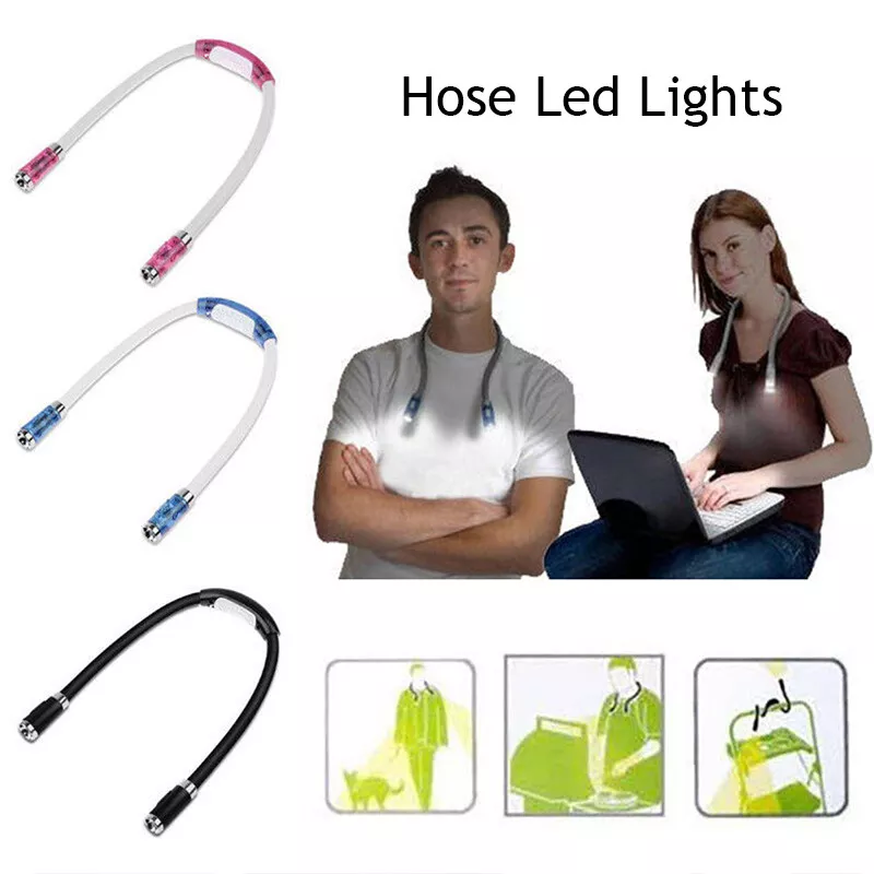 Hands free LED Flexible Light Over Neck Book Reading Lamp Portable Huglight CA