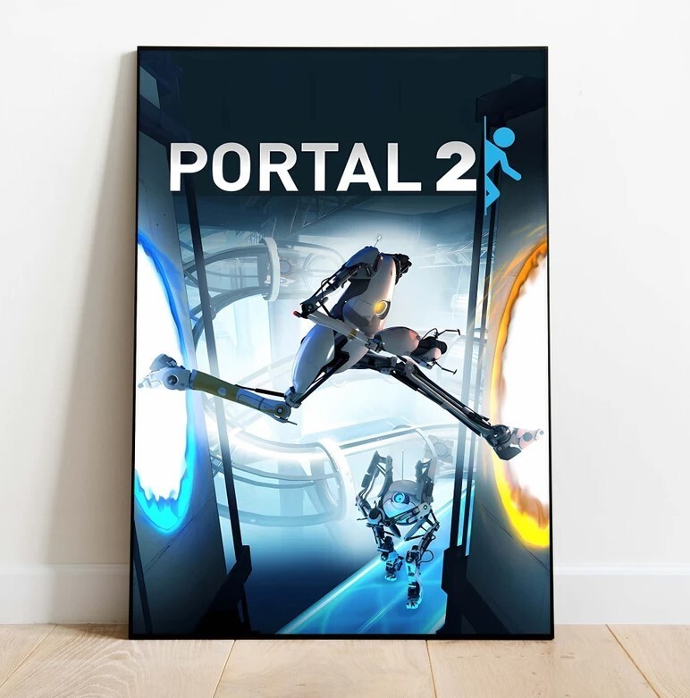 Portal 2 Poster, Wall Art & Home Decor, Puzzle Platform Video Game Poster Gift-image