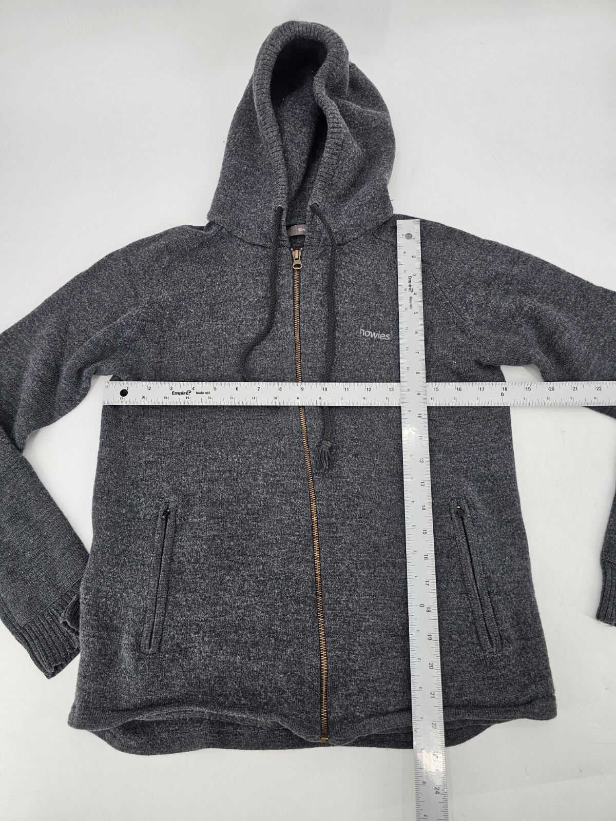 HOWIES 100% WOOL FULL ZIP JACKET WOMEN'S SIZE LARGE DARK GRAY