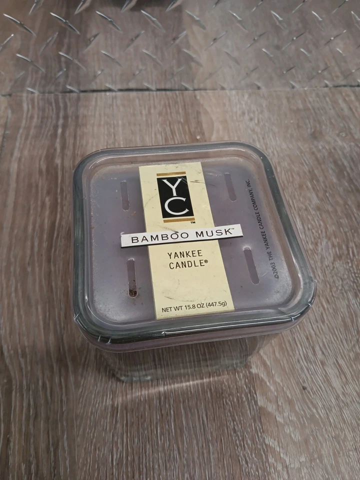 Yankee Candle 2003 retirado bambú almizcle grande 2 mechas vela 15,8 OZ Foto 2 de 4