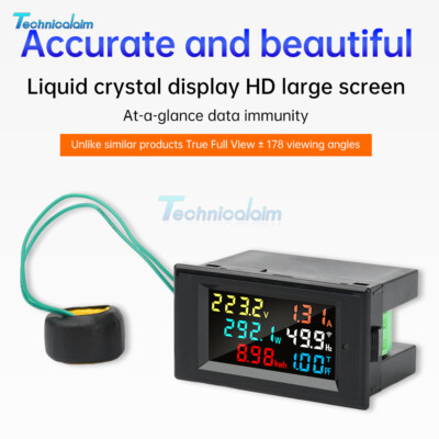 AC 80-300V 100A LCD Digital Single Phase Watt Voltage Current Power Energy Meter