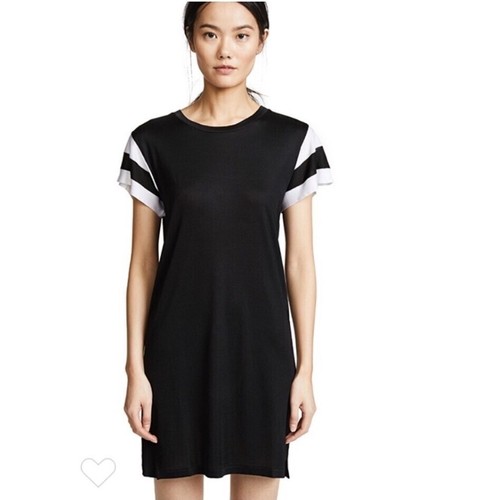 Rag & Bone, Rag & Bone Penny Mini T-shirt dress in black white striped sleeves Size Medium