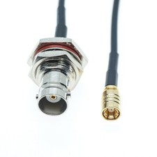 BNC Female Nut Bulkhead to SMB Female Coax RF Pigtail FPV Jumper Cable RG174