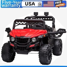 12V Kids Ride On Car Truck with Parent Remote Control LED Lights AUX Port Mu